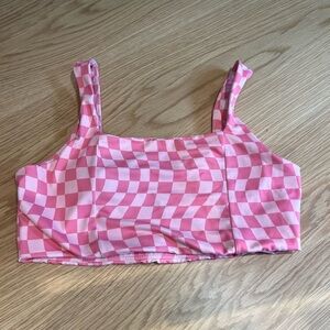 Wilo Pink Checkered Sports Bra